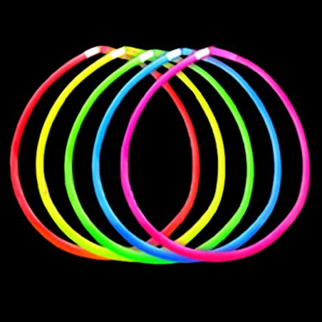 22" Assorted Colour Glow Stick Necklaces